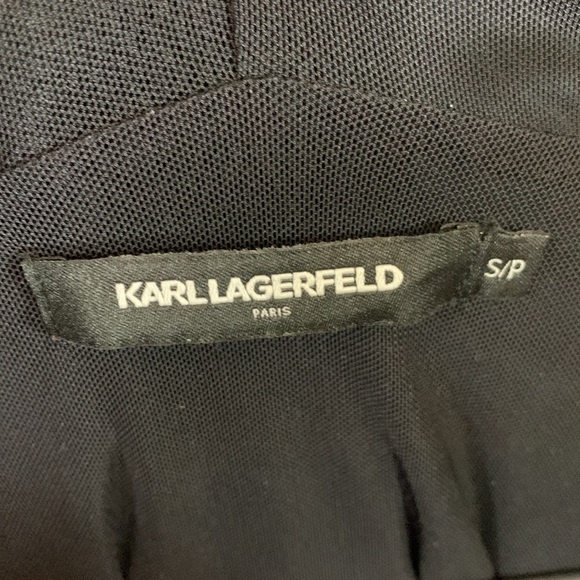 Like New Karl Lagerfeld Paris Athletic Zip Hoodie Track Jacket Reflective Stripe - Picture 9 of 12